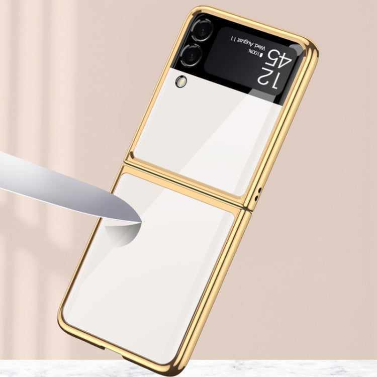 GKK Integrated Electroplating Painted Glass Phone Case, For Samsung Galaxy Z Flip4 GKK Integrated Electroplating Painted Glass Phone Case, For Samsung Galaxy Z Flip4