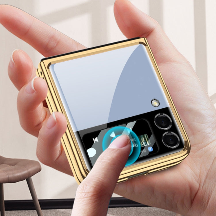 GKK Integrated Electroplating Painted Glass Phone Case, For Samsung Galaxy Z Flip4 GKK Integrated Electroplating Painted Glass Phone Case, For Samsung Galaxy Z Flip4