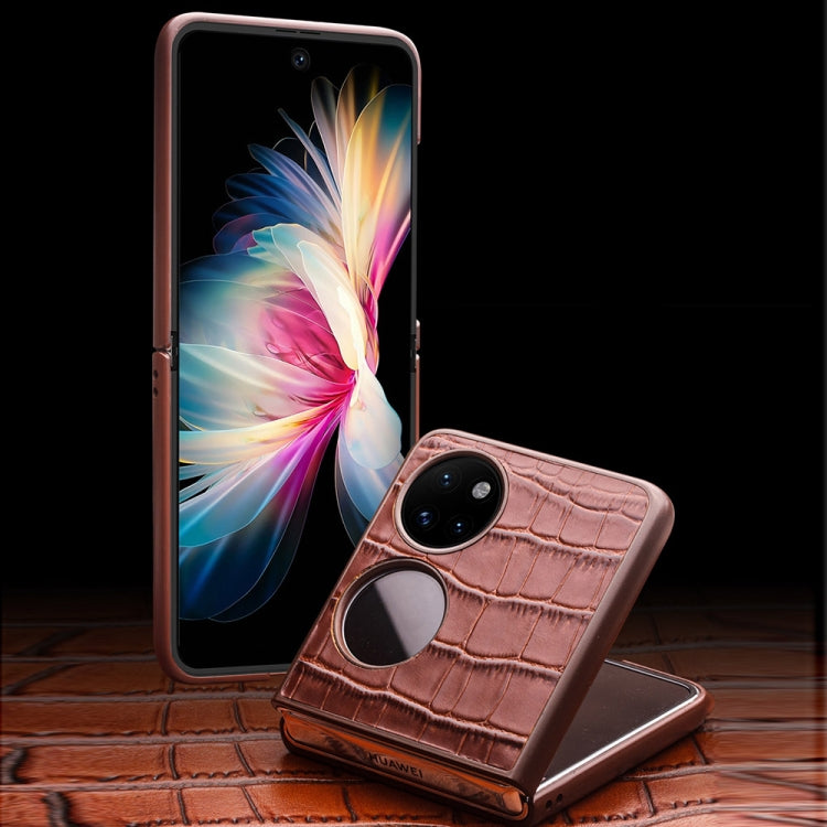 QIALINO Crocodile Pattern Genuine Leather Phone Case, For Huawei Mate XS 2, For Huawei P50 Pocket QIALINO Crocodile Pattern Genuine Leather Phone Case, For Huawei Mate XS 2, For Huawei P50 Pocket