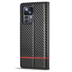 LC.IMEEKE Carbon Fiber Texture Flip Leather Phone Case, For Xiaomi 12T/12T Pro/Redmi K50 Ultra