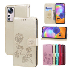 Rose Embossed Flip PU Leather Phone Case