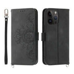 Skin-feel Flowers Embossed Wallet Leather Phone Case