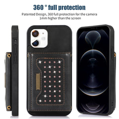 Three-fold RFID Leather Phone Case with Lanyard, For iPhone 11, For iPhone 12, For iPhone 11 Pro, For iPhone 11 Pro Max
