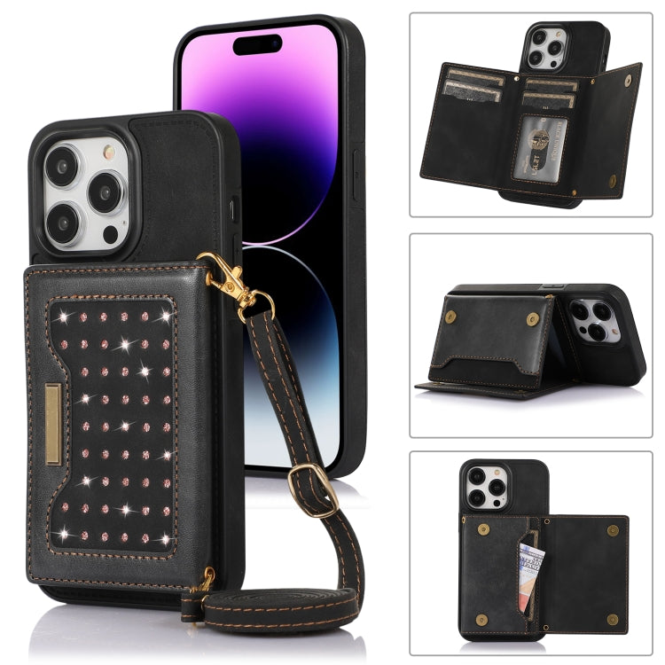 Three-fold RFID Leather Phone Case with Lanyard, For iPhone 13 Pro Max, For iPhone 14, For iPhone 14 Plus, For iPhone 14 Pro Three-fold RFID Leather Phone Case with Lanyard, For iPhone 13 Pro Max, For iPhone 14, For iPhone 14 Plus, For iPhone 14 Pro