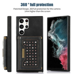 Three-fold RFID Leather Phone Case with Lanyard, For Samsung Galaxy S22 Ultra, For iPhone 12 Pro