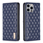 Diamond Lattice Magnetic Leather Flip Phone Case, For iPhone 14 Pro Max, For iPhone 14 Pro, For iPhone 14 Plus, For iPhone 14