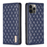Diamond Lattice Magnetic Leather Flip Phone Case, For iPhone 12 / 12 Pro, For iPhone 11 Pro Max, For iPhone 11 Pro, For iPhone 11