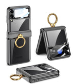 GKK Magnetic Folding Phantom Rotary Phone Case with Ring Holder, For Samsung Galaxy Z Flip4