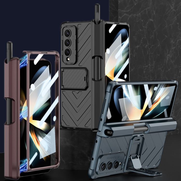 GKK Integrated Magnetic Folding Armor Shell with Push Pen Case, For Samsung Galaxy Z Fold4 GKK Integrated Magnetic Folding Armor Shell with Push Pen Case, For Samsung Galaxy Z Fold4