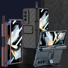 GKK Integrated Magnetic Folding Armor Shell with Push Pen Case, For Samsung Galaxy Z Fold4