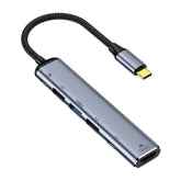 Adaptador multifuncional 6 en 1 Y004 con interfaz USB-C/Tipo-C a HDMI+USB 3.1+USB 2.0 dual+USB-C/Tipo-C dual, Y004