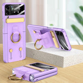 GKK Ultrathin Shockproof Phone Case with Ring Holder / Wrist Strap, For Samsung Galaxy Z Flip4