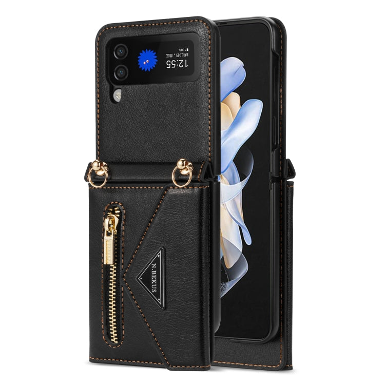 N.BEKUS Side Zipper Folding Phone Leather Case, For Samsung Galaxy Z Flip3 5G, For Samsung Galaxy Z Flip4 N.BEKUS Side Zipper Folding Phone Leather Case, For Samsung Galaxy Z Flip3 5G, For Samsung Galaxy Z Flip4