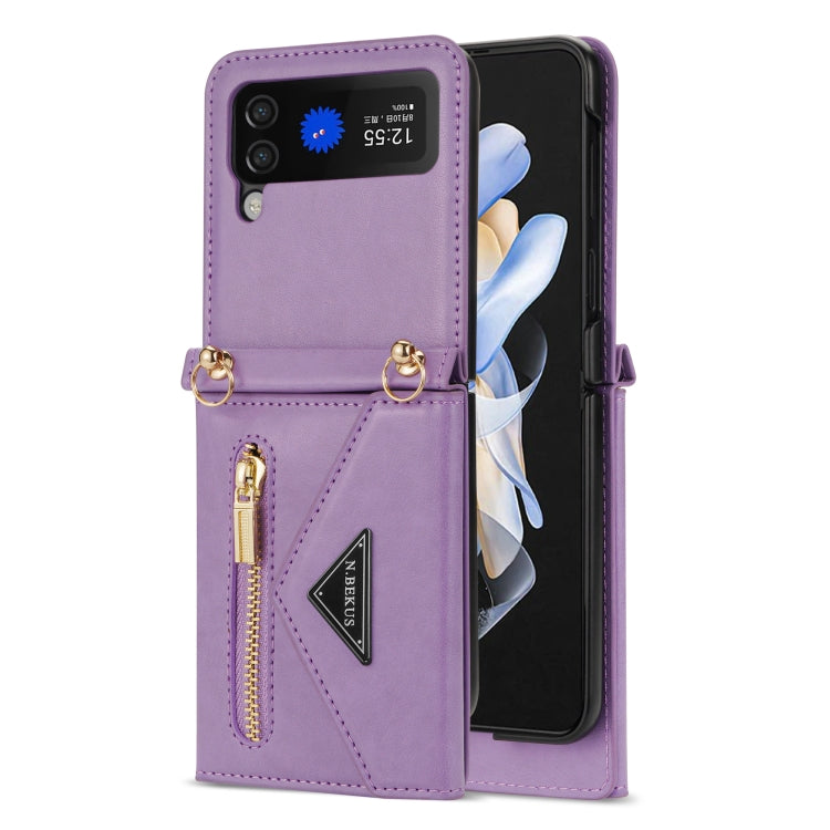 N.BEKUS Side Zipper Folding Phone Leather Case, For Samsung Galaxy Z Flip3 5G, For Samsung Galaxy Z Flip4 N.BEKUS Side Zipper Folding Phone Leather Case, For Samsung Galaxy Z Flip3 5G, For Samsung Galaxy Z Flip4