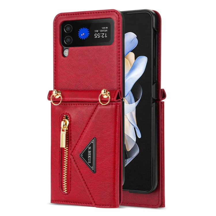 N.BEKUS Side Zipper Folding Phone Leather Case, For Samsung Galaxy Z Flip3 5G, For Samsung Galaxy Z Flip4 N.BEKUS Side Zipper Folding Phone Leather Case, For Samsung Galaxy Z Flip3 5G, For Samsung Galaxy Z Flip4