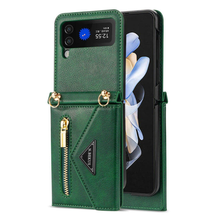 N.BEKUS Side Zipper Folding Phone Leather Case, For Samsung Galaxy Z Flip3 5G, For Samsung Galaxy Z Flip4 N.BEKUS Side Zipper Folding Phone Leather Case, For Samsung Galaxy Z Flip3 5G, For Samsung Galaxy Z Flip4