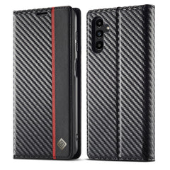 LC.IMEEKE Carbon Fiber Leather Phone Case, For Samsung Galaxy A54 5G