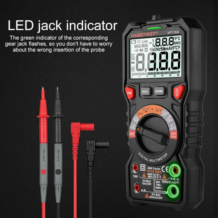 HABOTEST HT118A Handheld Double Backlight High-precision Automatic Digital Multimeter, HT118A HABOTEST HT118A Handheld Double Backlight High-precision Automatic Digital Multimeter, HT118A