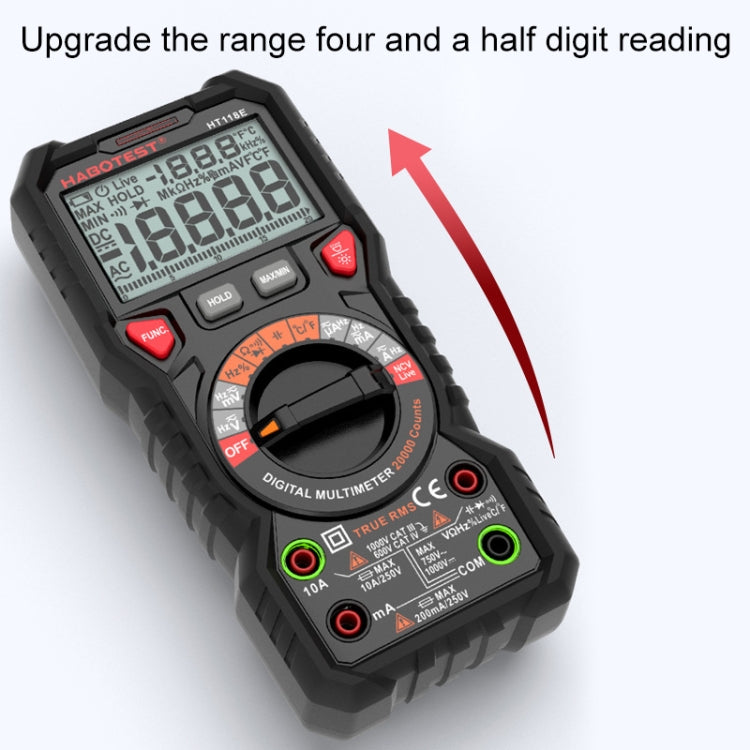 HABOTEST HT118E Handheld High-precision Full Gear Fire Prevention Digital Multimeter, HT118E HABOTEST HT118E Handheld High-precision Full Gear Fire Prevention Digital Multimeter, HT118E