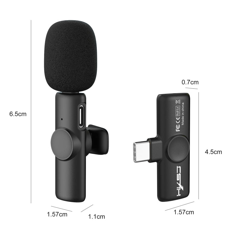 HXSJ F18 2.4G USB-C/Type-C Noise Reduction Lavalier Wireless Microphone, USB-C/Type-C HXSJ F18 2.4G USB-C/Type-C Noise Reduction Lavalier Wireless Microphone, USB-C/Type-C