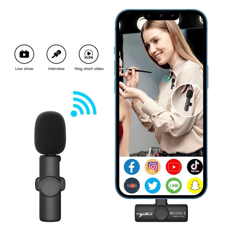 HXSJ F18 2.4G USB-C/Type-C Noise Reduction Lavalier Wireless Microphone, USB-C/Type-C HXSJ F18 2.4G USB-C/Type-C Noise Reduction Lavalier Wireless Microphone, USB-C/Type-C