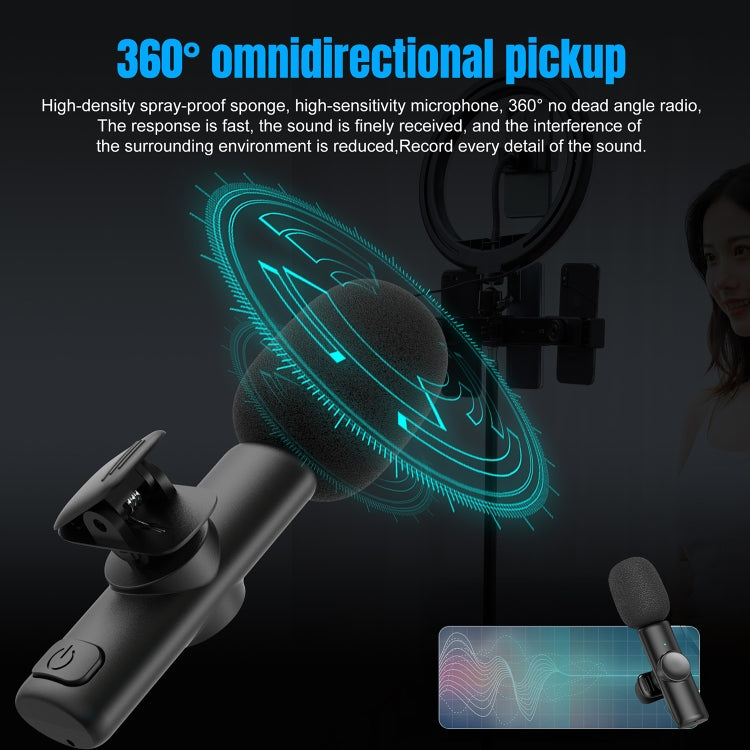 HXSJ F18 2.4G USB-C/Type-C Noise Reduction Lavalier Wireless Microphone, USB-C/Type-C HXSJ F18 2.4G USB-C/Type-C Noise Reduction Lavalier Wireless Microphone, USB-C/Type-C