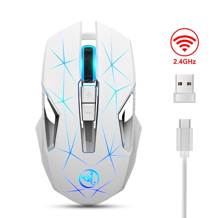 HXSJ T300 7 Keys 2400DPI 2.4G Colorful Luminous Wireless Mouse, T300 Black, T300 White HXSJ T300 7 Keys 2400DPI 2.4G Colorful Luminous Wireless Mouse, T300 Black, T300 White