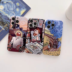 Precise Hole Oil Painting Glossy PC Phone Case, For iPhone 14, For iPhone 14 Plus, For iPhone 14 Pro, For iPhone 14 Pro Max, For iPhone 13, For iPhone 13 Pro, For iPhone 13 Pro Max, For iPhone 12