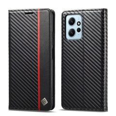 LC.IMEEKE Carbon Fiber Leather Phone Case, For Xiaomi Redmi Note 12 4G Global