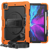 Shockproof Colorful Silicone + PC Protective Case with Holder & Shoulder Strap & Hand Strap & Pen Slot, For iPad Pro 12.9 (2020)