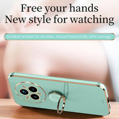 XINLI Straight Edge 6D Electroplate TPU Phone Case with Ring Holder