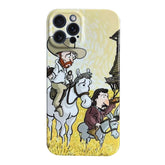 Oil Painting Pattern Glossy PC Phone Case, For iPhone 15 Pro Max, For iPhone 15 Pro, For iPhone 15 Plus, For iPhone 15