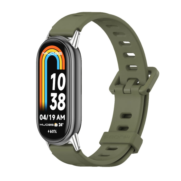Mijobs Flat Hole Breathable Silicone Watch Band, For Xiaomi Smart Band 10 / 9 / 8 Mijobs Flat Hole Breathable Silicone Watch Band, For Xiaomi Smart Band 10 / 9 / 8