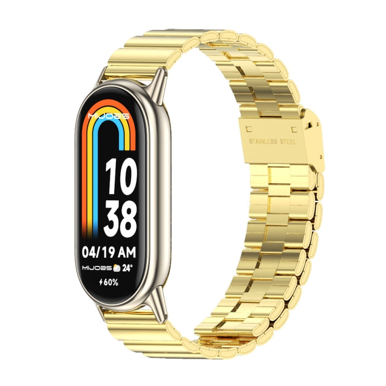 Mijobs Bamboo Buckle Stainless Steel Watch Band, For Xiaomi Smart Band 10 / 9 / 8 Mijobs Bamboo Buckle Stainless Steel Watch Band, For Xiaomi Smart Band 10 / 9 / 8