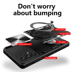CD Texture Sliding Camshield Magnetic Holder Phone Case