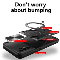 CD Texture Sliding Camshield Magnetic Holder Phone Case