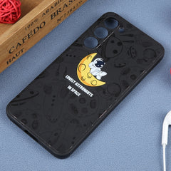 Astronaut Pattern Silicone Straight Edge Phone Case