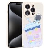 Milk Tea Astronaut Pattern Liquid Silicone Phone Case, For iPhone 15 Pro Max, For iPhone 15 Pro, For iPhone 15 Plus, For iPhone 15, For iPhone 14 Plus, For iPhone 14, For iPhone 14 Pro, For iPhone 14 Pro Max, For iPhone SE 2022 / SE 2020 / 8 / 7