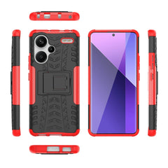 Tire Texture TPU + PC Phone Case with Holder, For Xiaomi Redmi Note 13 Pro+ 5G, For Xiaomi Redmi Note 13 Pro 5G Global, For Xiaomi Redmi 12 4G, For Xiaomi Redmi Note 12S / 11S / 11, For Xiaomi Redmi Note 12 4G Global