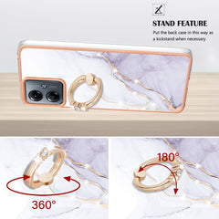 Electroplating Marble IMD TPU Phone Case with Ring Holder