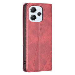 Rhombus Texture Magnetic Leather Phone Case