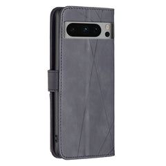 Magnetic Buckle Rhombus Texture Leather Phone Case