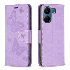 Two Butterflies Embossing Leather Phone Case, For Xiaomi Redmi 13C, For Xiaomi Redmi Note 13 Pro+ 5G, For Xiaomi Redmi Note 13 Pro 5G, For Xiaomi Redmi 12 4G