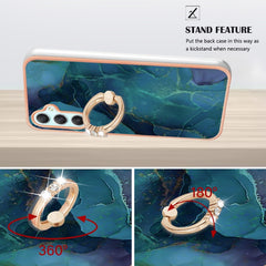 Electroplating Marble Dual-side IMD Phone Case with Ring