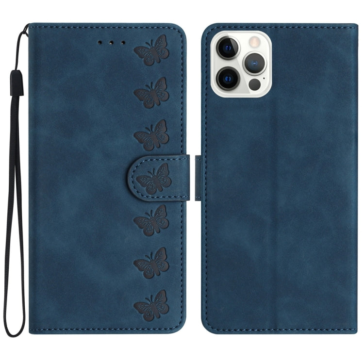 Funda de cuero con relieve de siete mariposas para iPhone 11 Pro Max, iPhone 11, iPhone 11 Pro Funda de cuero con relieve de siete mariposas para iPhone 11 Pro Max, iPhone 11, iPhone 11 Pro