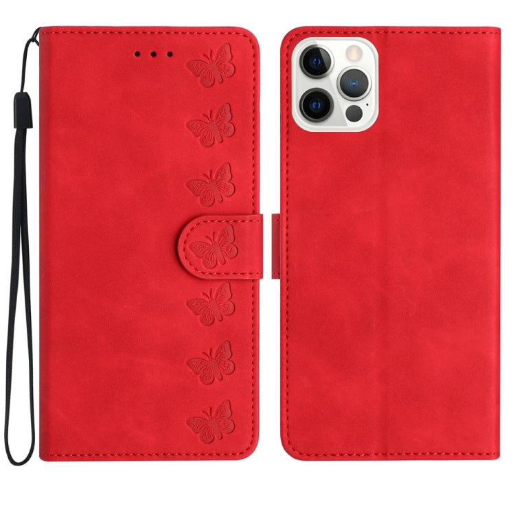 Funda de cuero con relieve de siete mariposas para iPhone 11 Pro Max, iPhone 11, iPhone 11 Pro Funda de cuero con relieve de siete mariposas para iPhone 11 Pro Max, iPhone 11, iPhone 11 Pro