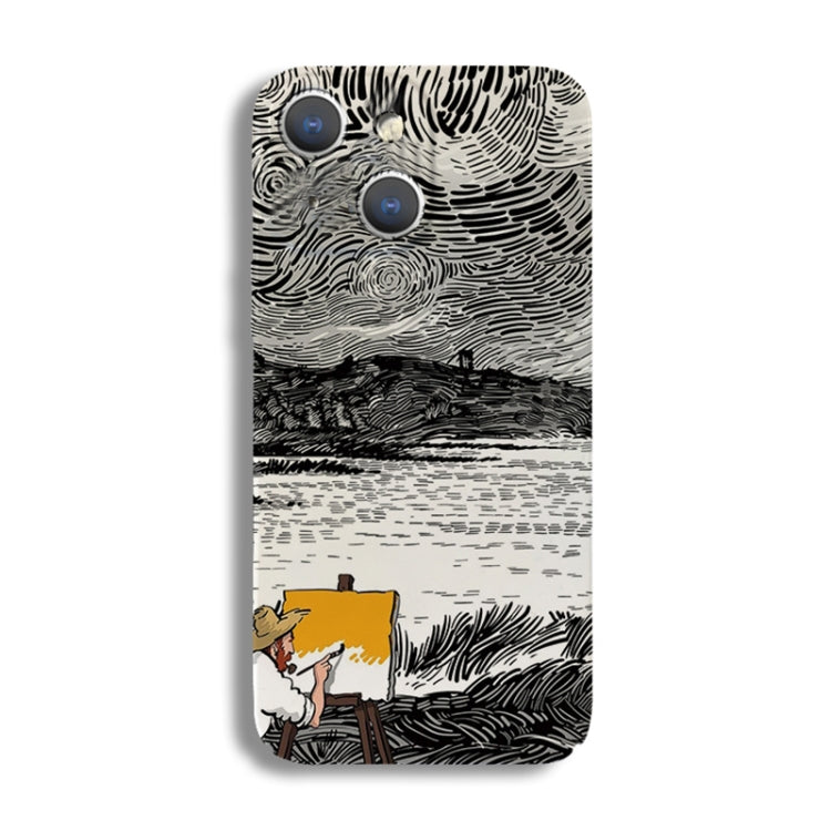 Precise Hole Oil Painting Pattern PC Phone Case, For iPhone 15 Plus, For iPhone 15 Precise Hole Oil Painting Pattern PC Phone Case, For iPhone 15 Plus, For iPhone 15