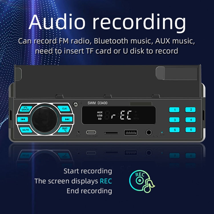 SWM D3400 Car Bluetooth MP3 Player Support Smart Voice Assistant / FM SWM D3400 Car Bluetooth MP3 Player Support Smart Voice Assistant / FM