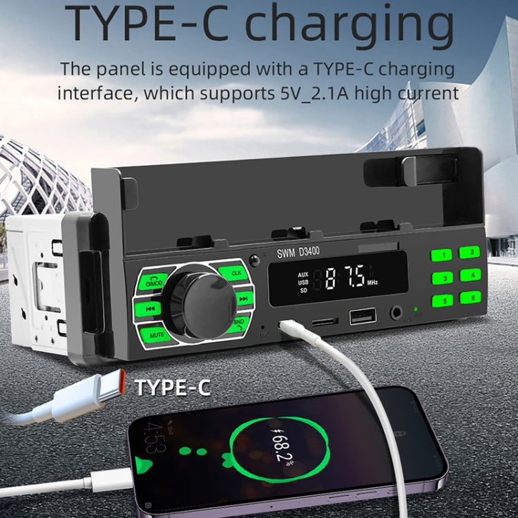 SWM D3400 Car Bluetooth MP3 Player Support Smart Voice Assistant / FM SWM D3400 Car Bluetooth MP3 Player Support Smart Voice Assistant / FM