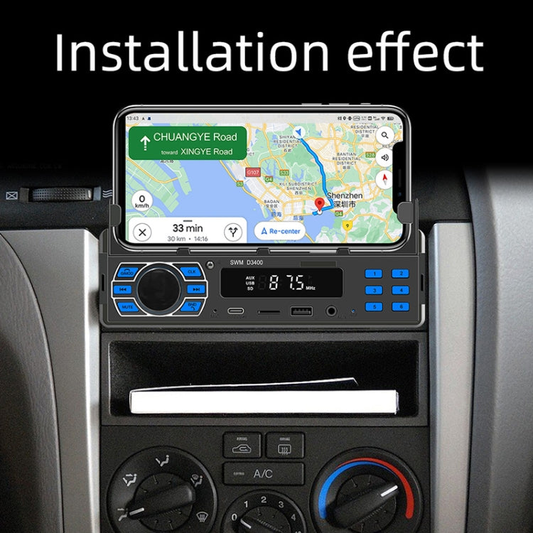 SWM D3400 Car Bluetooth MP3 Player Support Smart Voice Assistant / FM SWM D3400 Car Bluetooth MP3 Player Support Smart Voice Assistant / FM